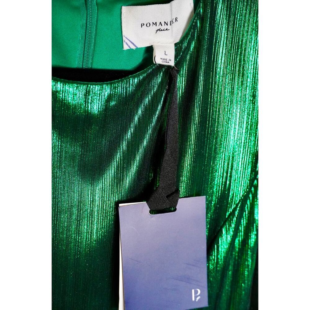 Tuckernuck Emerald Crinkle Lurex Lillith Dress Sz L NWT - Picture 4 of 5